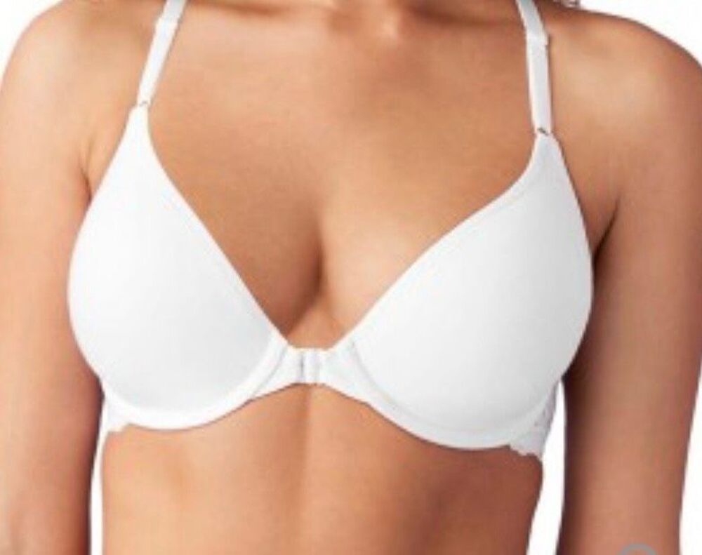 b.tempt'd by Wacoal Inspired Eyelet Front Close Racerback T-Shirt Bra White 32C